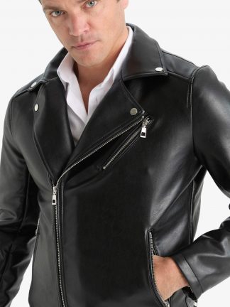 کت چرمی مردانه مشکی دفکتو