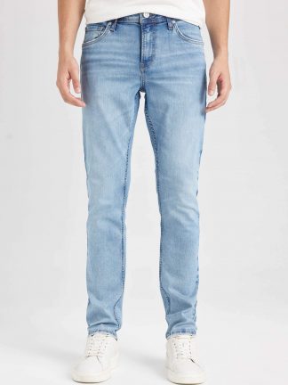 شلوار جین جذب مردانه آبی روشن دفکتو