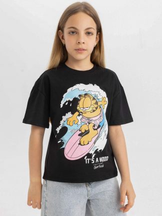 تی شرت دخترانه مشکی دفکتو