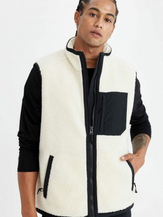 جلیقه مردانه بژ دفکتو