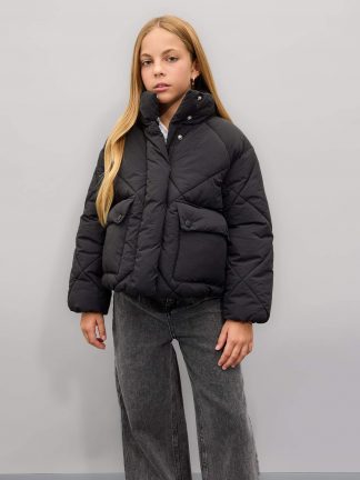 کاپشن دخترانه مشکی دفکتو