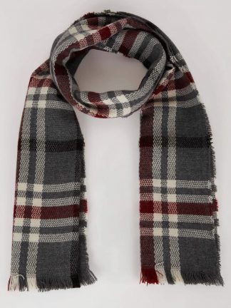 شال بافت زنانه خاکستری تیره دفکتو