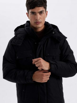 کاپشن مردانه مشکی دفکتو