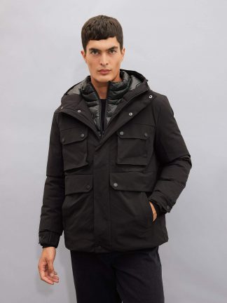 کاپشن مردانه مشکی دفکتو