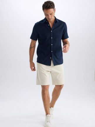 شلوارک مردانه بژ دفکتو