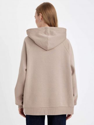 هودی زنانه بژ دفکتو