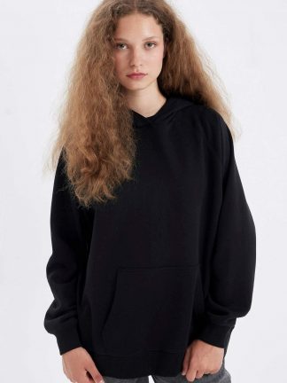 هودی زنانه مشکی دفکتو