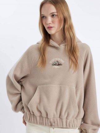 هودی زنانه بژ دفکتو