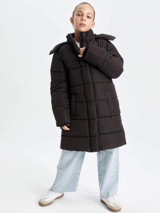 کاپشن دخترانه مشکی دفکتو