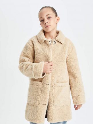 پالتو دخترانه بژ دفکتو