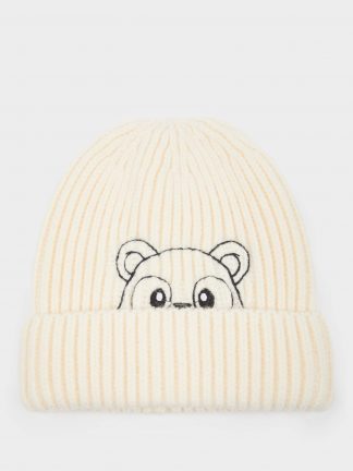 کلاه بافت نوزاد پسر بژ دفکتو