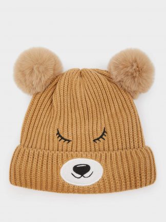 کلاه بافت نوزاد پسر قهوه ای دفکتو