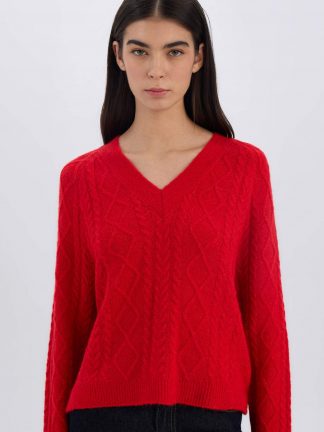 پلیور زنانه قرمز دفکتو