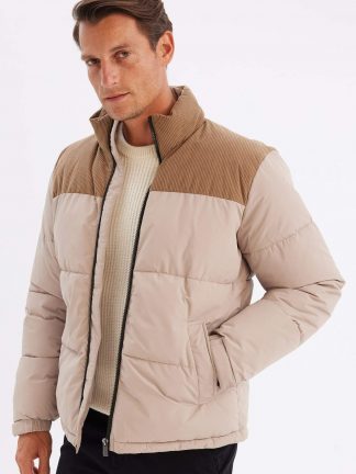 کاپشن مردانه بژ دفکتو