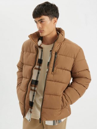 کاپشن مردانه قهوه ای دفکتو