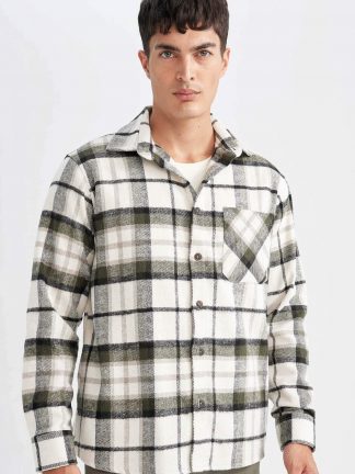 پیراهن مردانه خاکی دفکتو