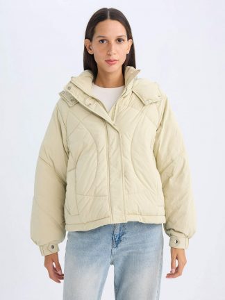 کاپشن زنانه نعنایی دفکتو