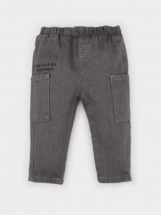 شلوار جین نوزاد پسر خاکستری تیره دفکتو