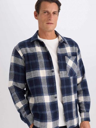 پیراهن مردانه سرمه ای دفکتو