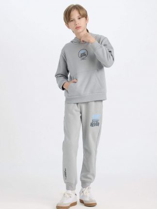 شلوار راحتی پسرانه خاکستری روشن دفکتو