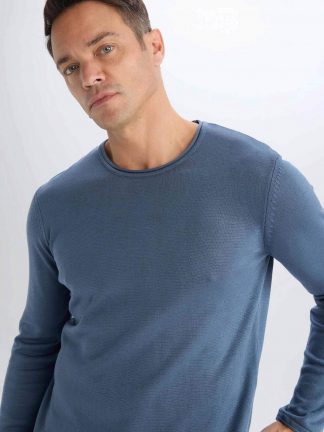 پلیور مردانه نیلی تیره دفکتو