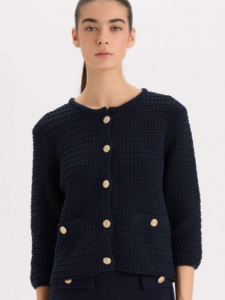 ژاکت زنانه سرمه ای دفکتو