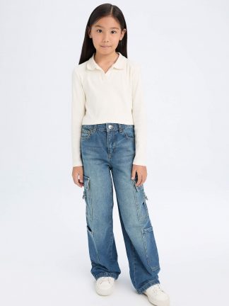 پولوشرت دخترانه بژ دفکتو