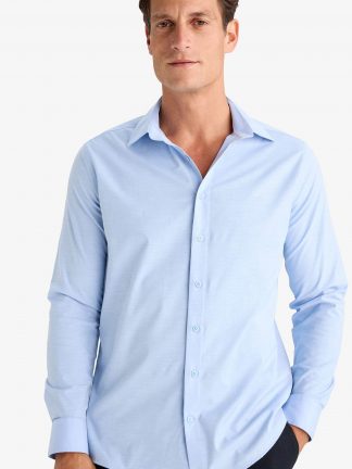 پیراهن آستین بلند مردانه آبی روشن دفکتو