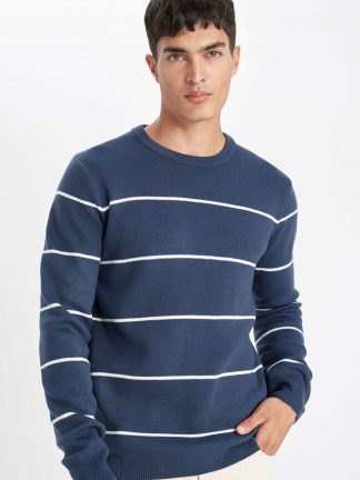 پلیور مردانه نیلی تیره دفکتو