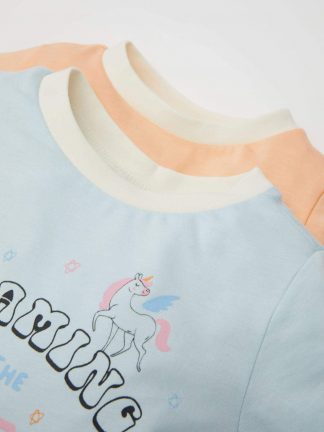 ست لباس نوزاد دختر نارنجی دفکتو