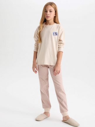 لباس راحتی دخترانه بژ دفکتو