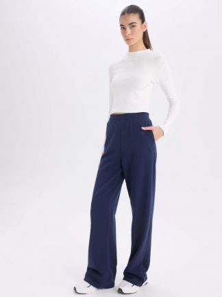 شلوار راحتی زنانه سرمه ای دفکتو