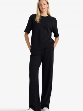 شلوار راحتی زنانه مشکی دفکتو