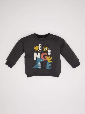 سویشرت نوزاد پسر خاکستری تیره دفکتو