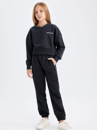 لباس راحتی دخترانه مشکی دفکتو