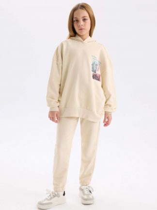 لباس راحتی دخترانه طوسی روشن دفکتو