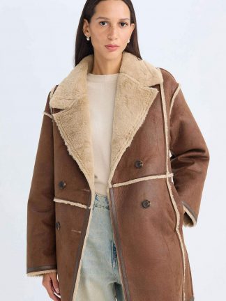 پالتو زنانه قهوه ای دفکتو