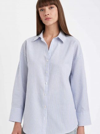 شومیز زنانه آبی دفکتو