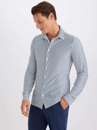 پیراهن آستین بلند مردانه سرمه ای دفکتو