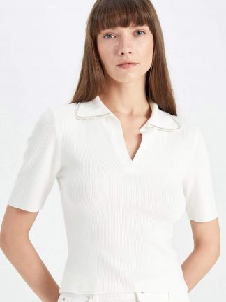 پولوشرت زنانه بژ دفکتو