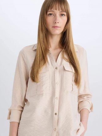 شومیز زنانه بژ دفکتو