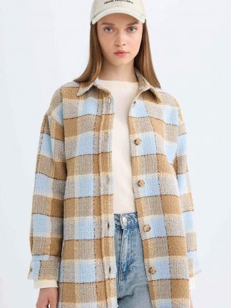 کت زنانه آبی دفکتو