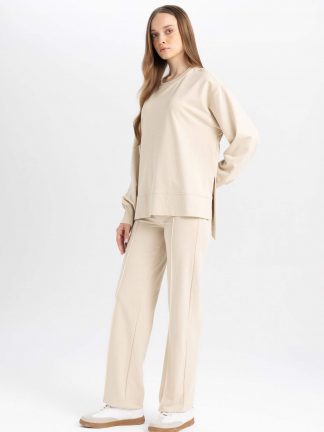 شلوار راحتی زنانه بژ دفکتو