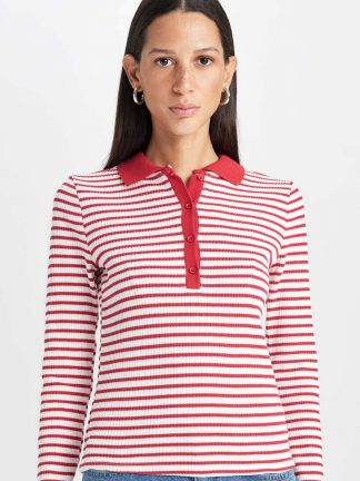 پولوشرت زنانه قرمز دفکتو