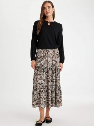 دامن ماکسی زنانه مشکی دفکتو