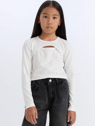 تی شرت دخترانه بژ دفکتو