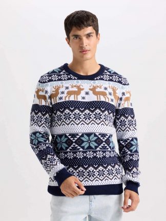 پلیور مردانه سرمه ای دفکتو