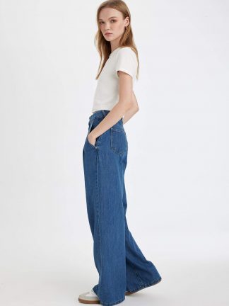 شلوار جین وایدلگ زنانه دفکتو