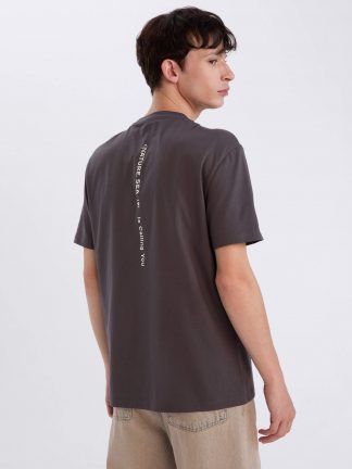 تی شرت مردانه خاکستری تیره دفکتو