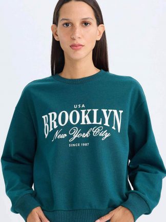 سویشرت زنانه سبز تیره دفکتو